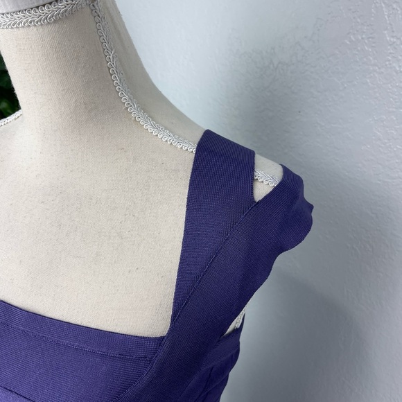 Herve Leger Purple Violet Bandage Mini Multi Strap Body Con Dress - Picture 4 of 10
